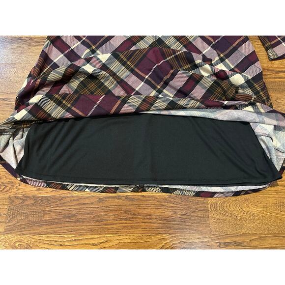 Jessica Howard Women's Plaid A-Line Dress Burgundy Size 2X NWT - Picture 4 of 10